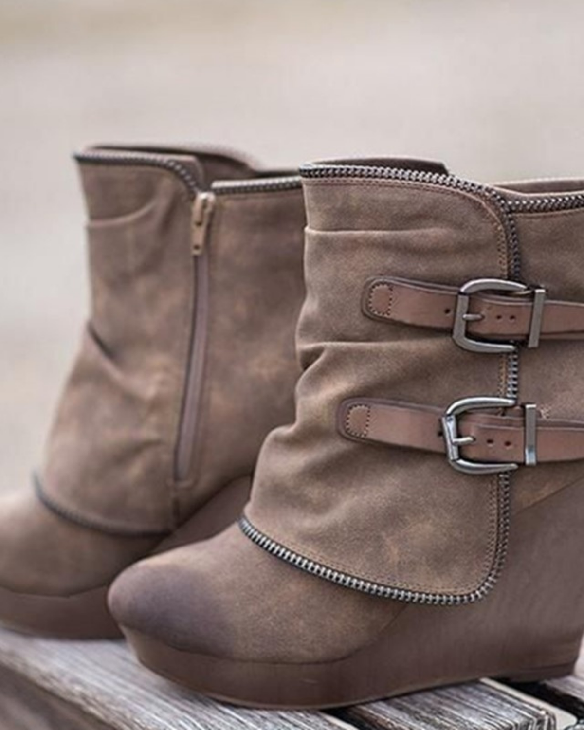 Wide-Fit Chunky Ankle Boots