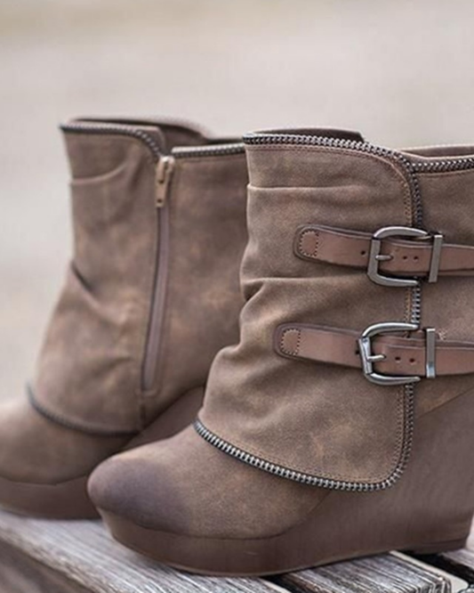 Wide-Fit Chunky Ankle Boots