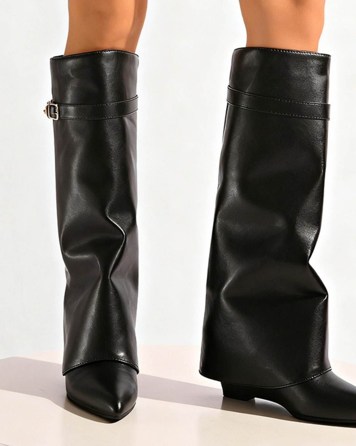 Wide-Calf Sleek Knee-High Boots