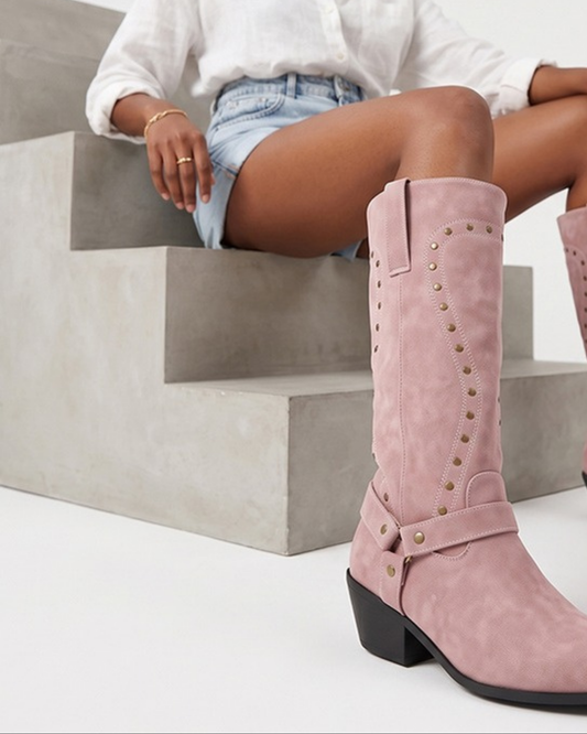 Wide-Calf Western Knee-High Boots