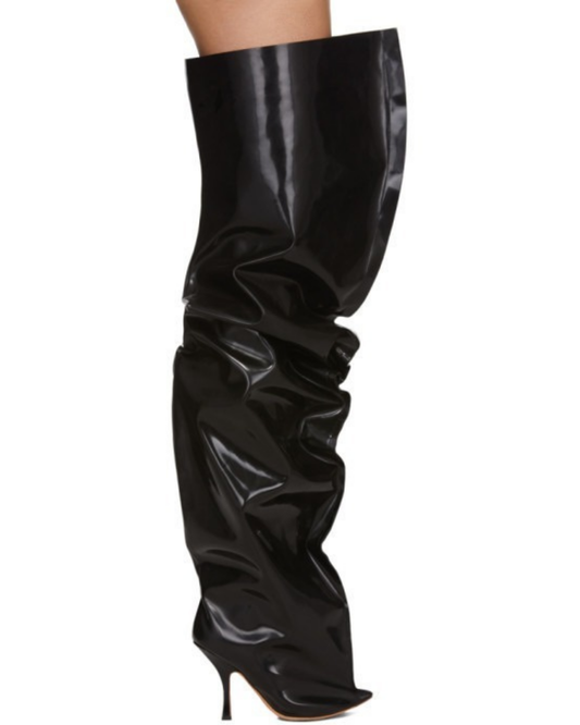 Wide-Calf Pointed Stiletto Over-The-Knee Boots