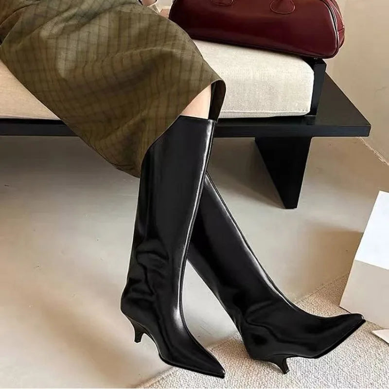 Wide-Calf Pointed-Toe Tall Boots - View 2